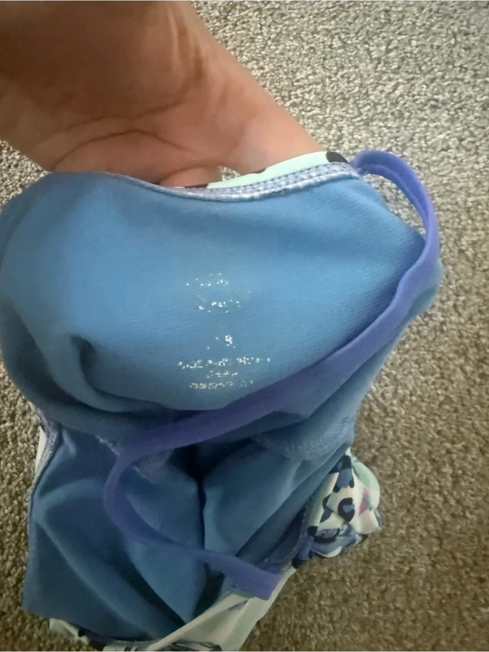 Wonder Nation Floral Blue Leopard Print One-Piece Swimsuit Sz M (7-8)
